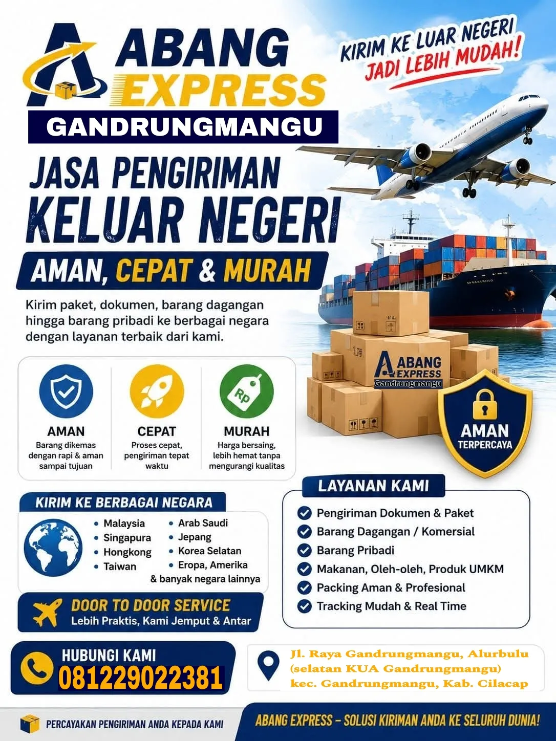 Abang Express Gandrungmanguu ( Jasa kirim Paket keluar negeri)