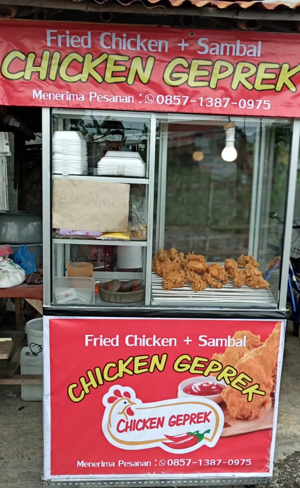 Fried chicken geprek dam dawet