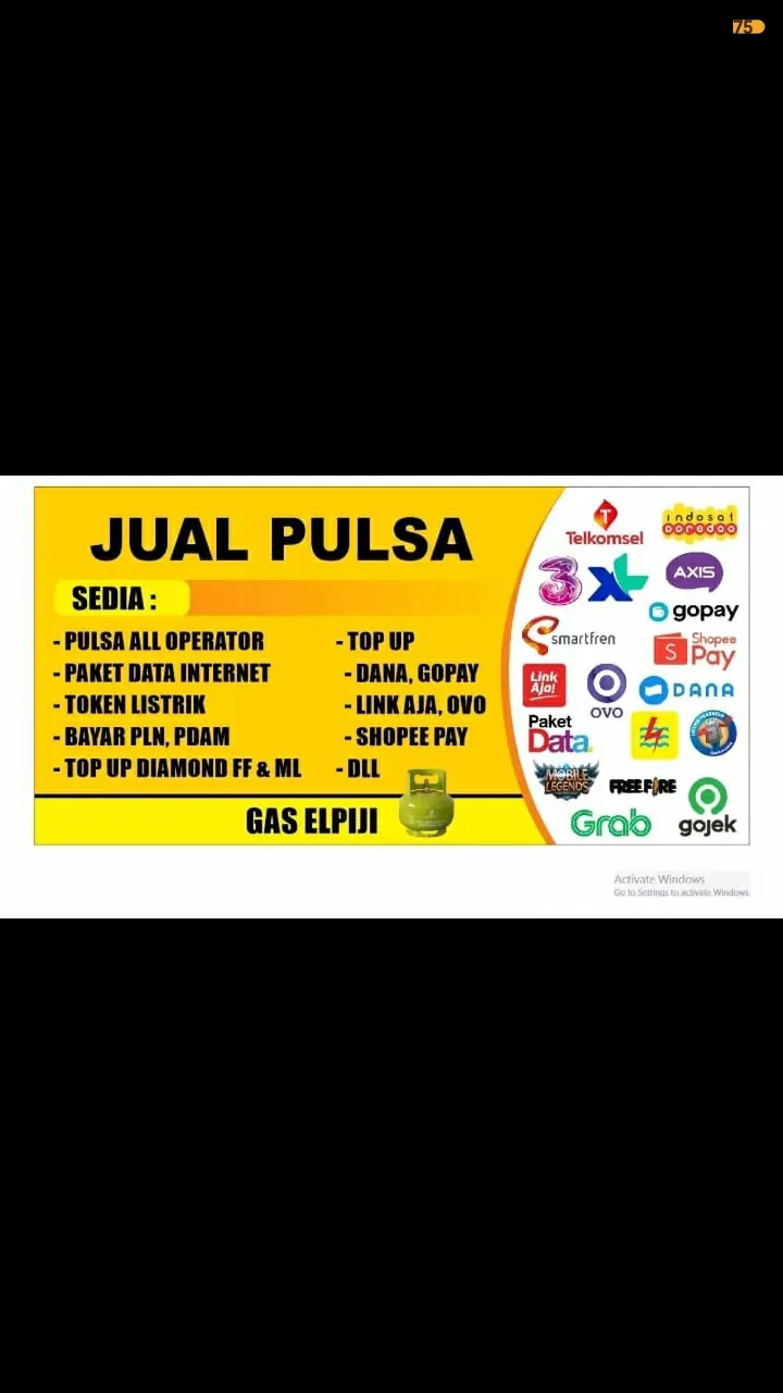 Jualan pulsa dan gas elpiji