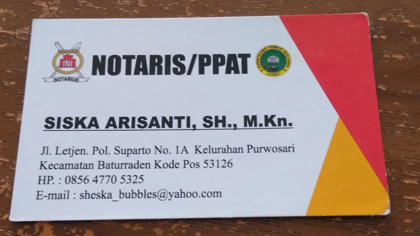 NOTARIS PPAT SISKA ARISANTI SH MKn