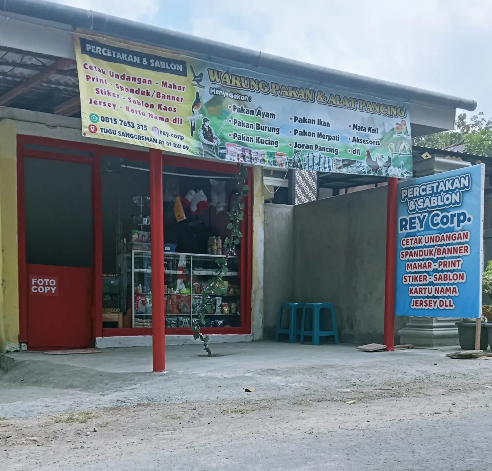 REY Corp. PERCETAKAN, SABLON, WARUNG PAKAN & ALAT PANCING