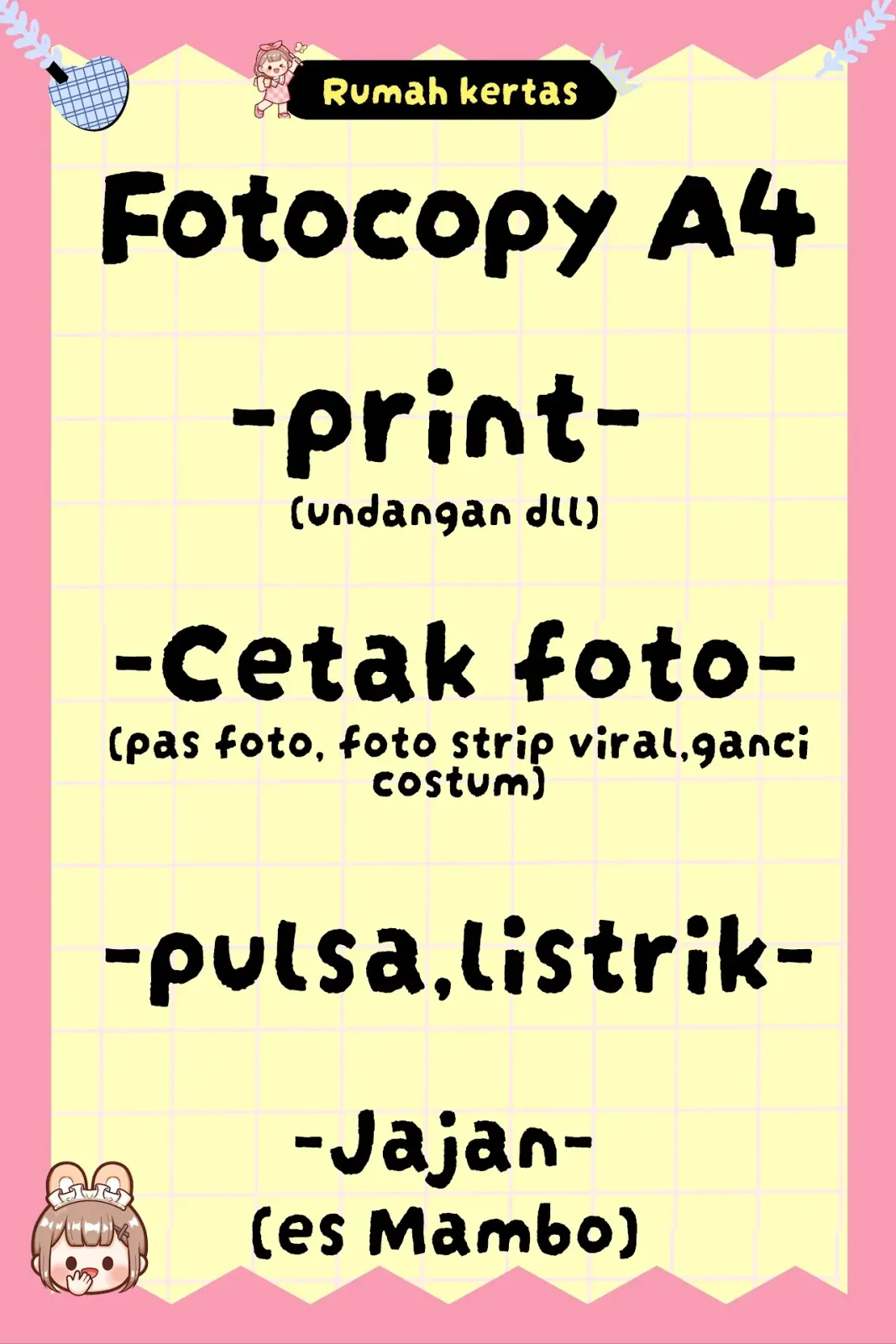 Rumah kertas (Fotocopy,ATK)
