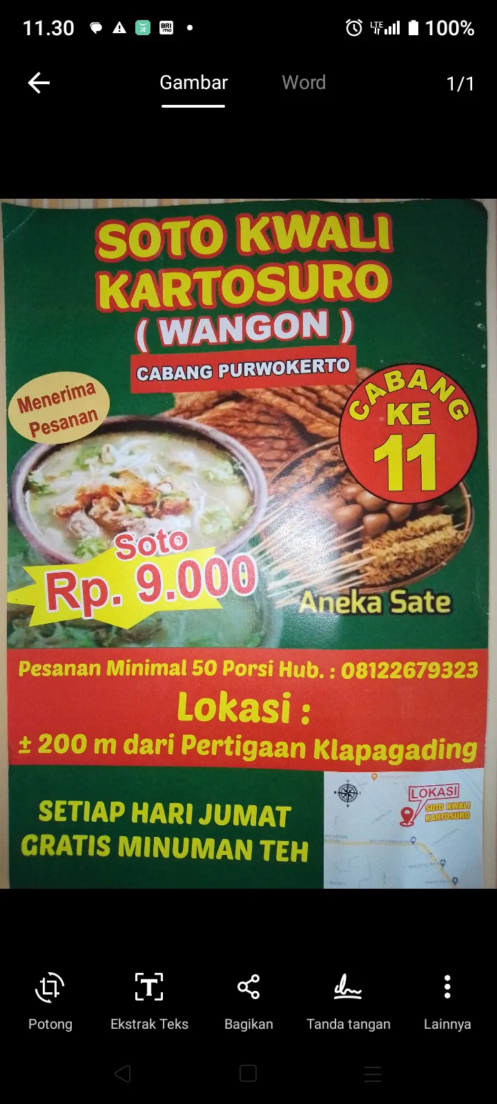 Soto Kwali Kartosuro Wangon