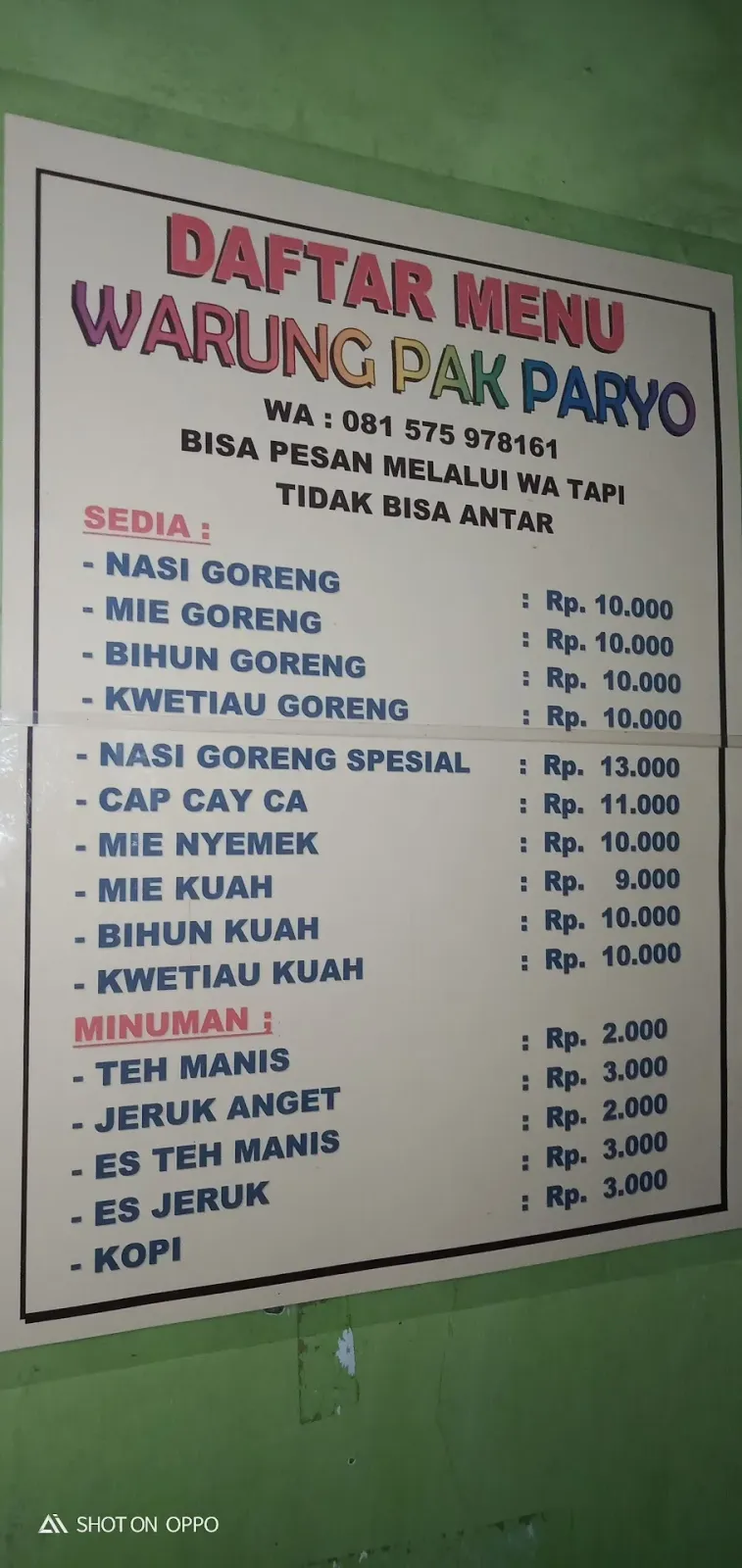 Warung Makan Nasi Goreng Pak Paryo