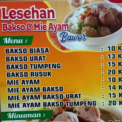 Lesehan bakso & mie ayam bawor