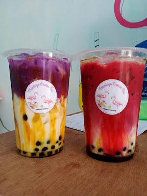 Flamingo cheese tea