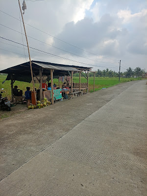 Pangkalan es degan mendoan pinggir sawah