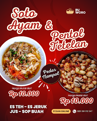 Soto Ayam Kampung Dan Pentol Tetelan Sapi (Bu Woro)
